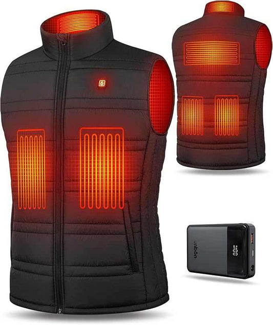 UNBON Chaleco Calefactable Hombre con Batería 10000mAh | 6 Zonas de Calor