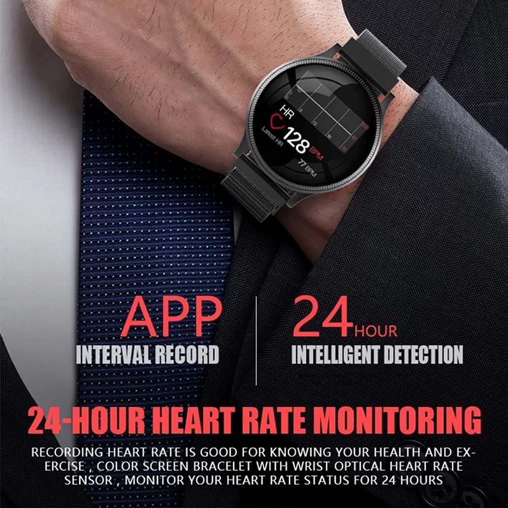 Smartwatch Dorado Elegante con Correa Metálica – Monitoreo de Salud y Notificaciones