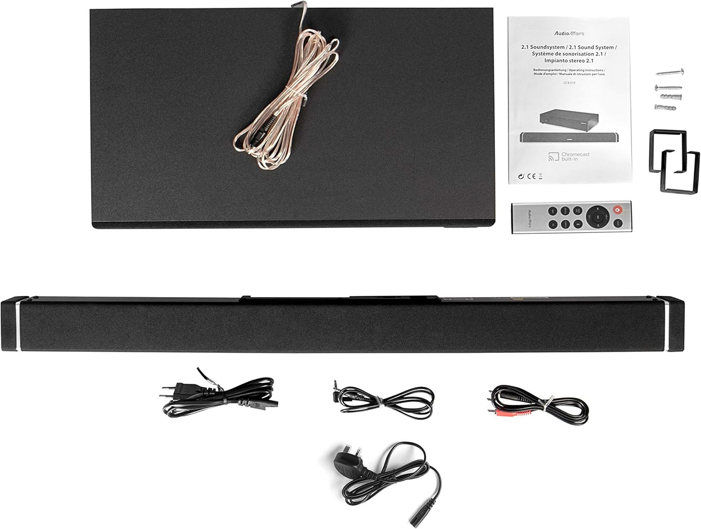 Barra de Sonido 120W  AudioAffairs CCX 010 con Subwoofer | Bluetooth, HDMI ARC y Chromecast