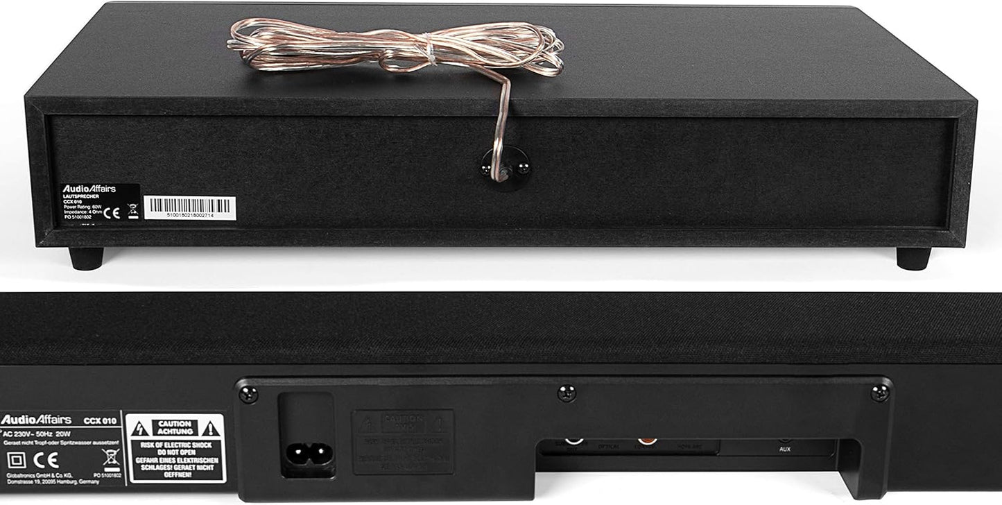 Barra de Sonido 120W  AudioAffairs CCX 010 con Subwoofer | Bluetooth, HDMI ARC y Chromecast