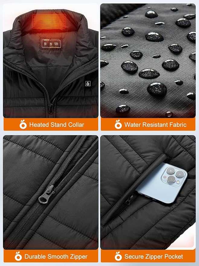 UNBON Chaleco Calefactable Hombre con Batería 10000mAh | 6 Zonas de Calor
