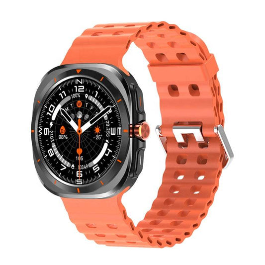 smartwatch gt7 ultra laxasfit con correa naranja y esfera digital avanzada